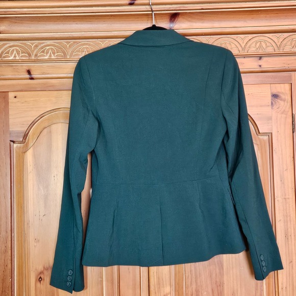 NWT Green New York & Company Stretch Button‎ Up Peak Lapel Blazer Size O - Picture 2 of 8